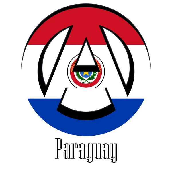 Flag Paraguay World Form Sign Anarchy Which Stands Freedom Equality — 图库矢量图片