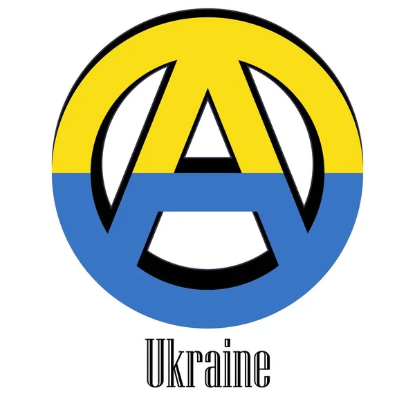 Drapeau Ukraine Monde Sous Forme Signe Anarchie Qui Représente Liberté — Image vectorielle