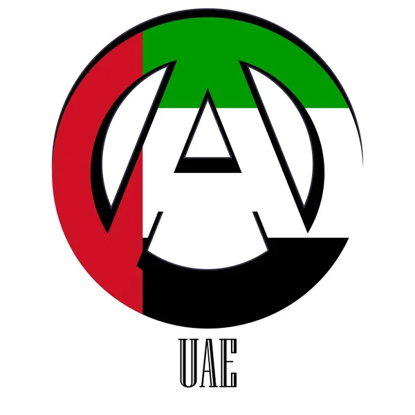Flagge Der Vereinigten Arabischen Emirate Der Welt Form Eines Zeichen — Stockvektor
