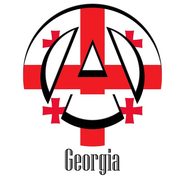 Bandera Georgia Del Mundo Forma Signo Anarquía Que Representa Libertad — Vector de stock