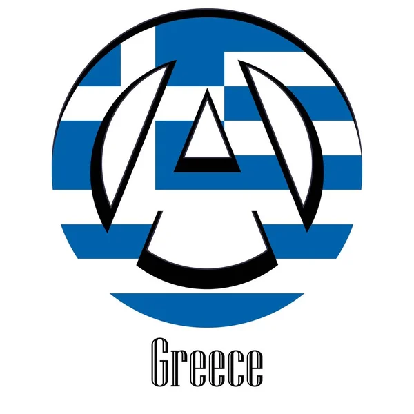 Flag Greece World Form Sign Anarchy Which Stands Freedom Equality — Stockový vektor