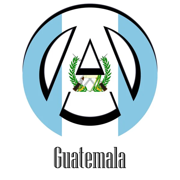Vlajka Guatemaly Světě Podobě Projev Anarchie Což Zkratka Pro Svobodu — Stockový vektor