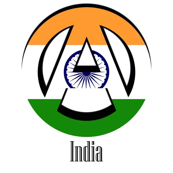 Flaga Indii Świata Formie Znak Anarchii Który Stoi Wolności Równości — Wektor stockowy