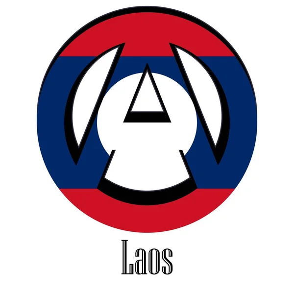 Bandeira Laos Mundo Sob Forma Sinal Anarquia Que Significa Liberdade — Vetor de Stock