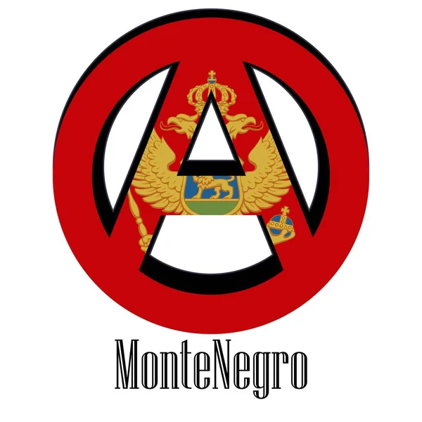 Bandera Montenegro Del Mundo Forma Signo Anarquía Que Representa Libertad — Vector de stock