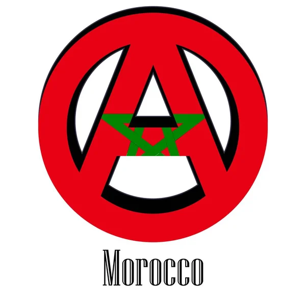 Флаг Марокко Мира Виде Знака Анархии Который Символизирует Свободу Равенство — стоковый вектор