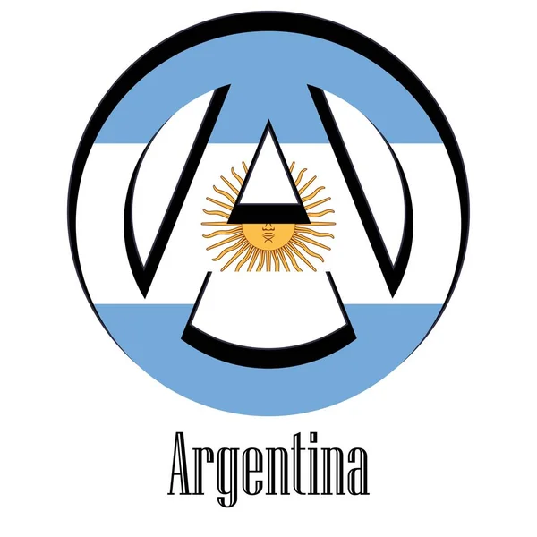 以无政府主义标志的形式悬挂世界阿根廷国旗 主张人民的自由和平等 — 图库矢量图片