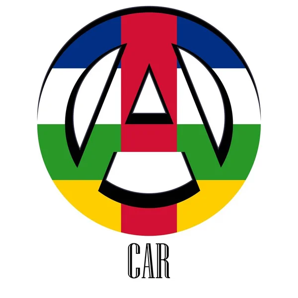 Bandera República Centroafricana Del Mundo Forma Signo Anarquía Que Representa — Vector de stock