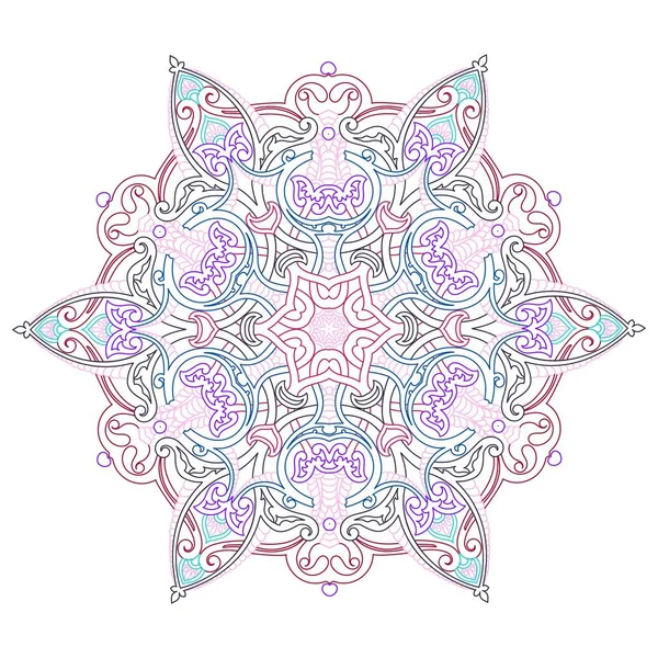Mandala zarif kavisli çizgiler. Halk motifleri Asya, Hindistan. Süslü çerçeveleri ve kaydırma öğelerini.