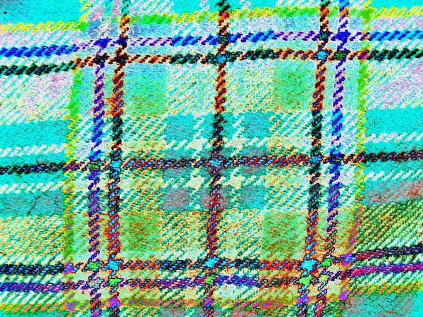 The texture of the Scottish fabric in the cell. Red, blue, yellow and white color square Neon, Negative — Stock Image Texture Scottish Fabric Cell Red Blue Yellow White Color Square Royalty Free Stock Photos