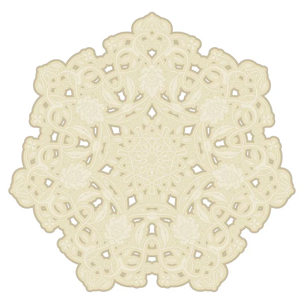 Décors Céramique Dessinés Main Mandala Asiatique Motif Indien Ornement Floral — Image vectorielle