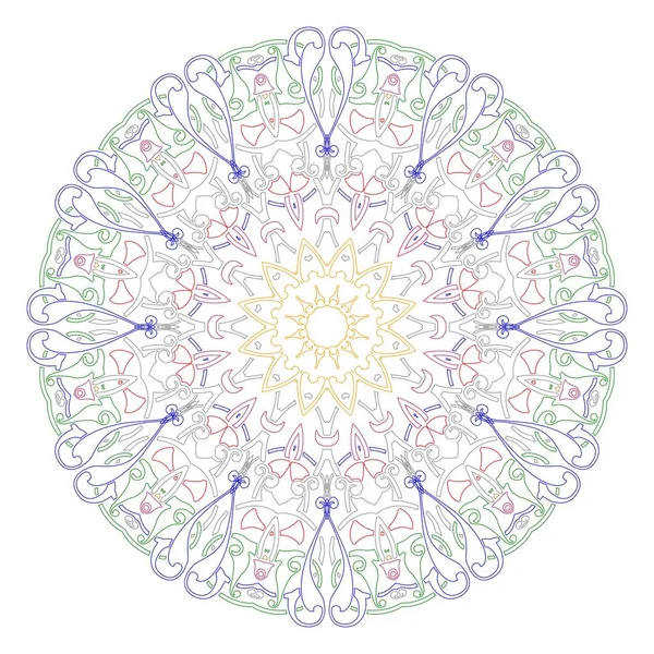 Mandala Decorativo Ilustración Vectorial Bueno Para Colorear Libro Para Adultos — Vector de stock