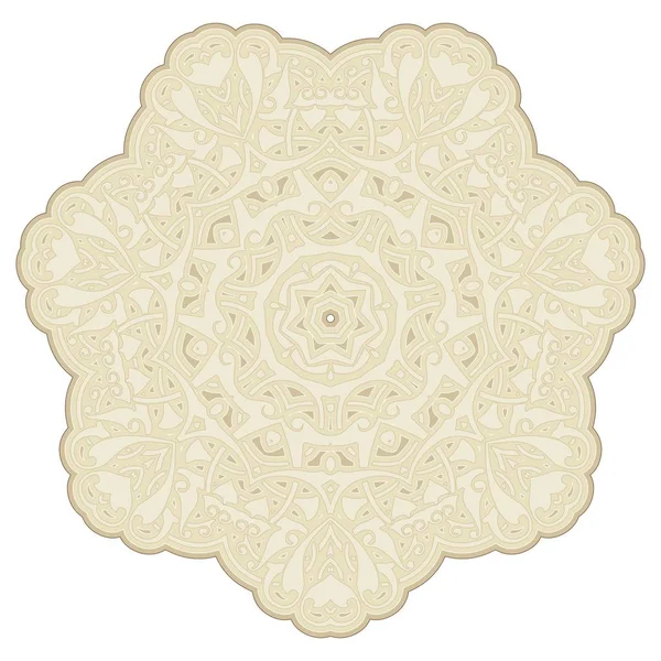 Mão Floral Desenhada Mandala Motivo Turco Ornamento Floral Colorido Redondo — Vetor de Stock