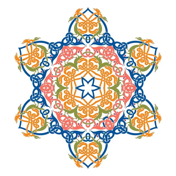 Mandala Runda Mönster Esoteriska Vektorillustration Vintage Dekorativ Kultur Bakgrund Indisk — Stock vektor