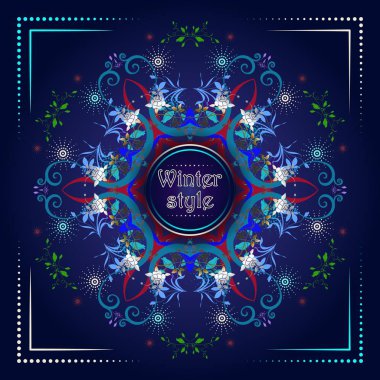 Çiçek mandala arka plan Vintage elemanları kartı olarak