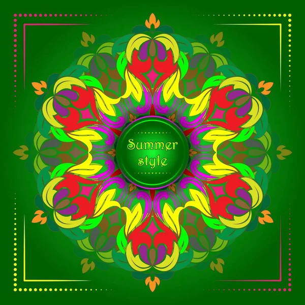 Background a mandala in the style of Tibet — Stock Vector