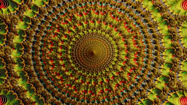 Abstract Multicolored Fractal Motion Background Yoga Clubs Shows Mandalas Fractal — Stock Video