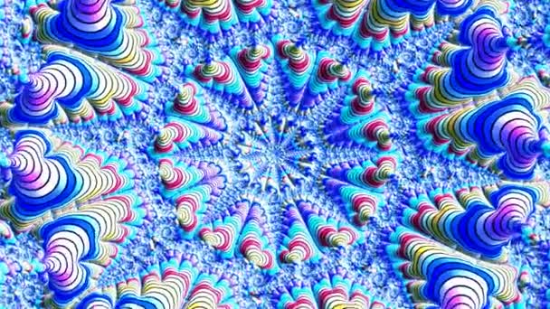 3D中抽象的彩色分形运动背景 或者瑜伽 曼德勒舞 分形动画 漂亮而明亮的装饰品 — 图库视频影像