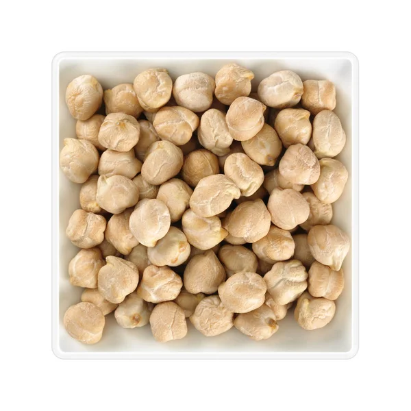 Chickpea Square Bowl White Background — Stock Photo, Image