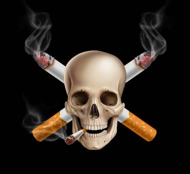 No smoking cigarette illustration, digital painting clipart