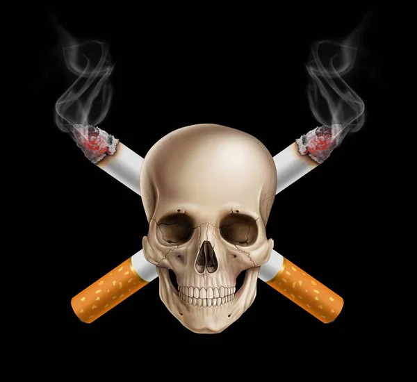 Não Fumar Cigarro Ilustração Pintura Digital — Fotografia de Stock