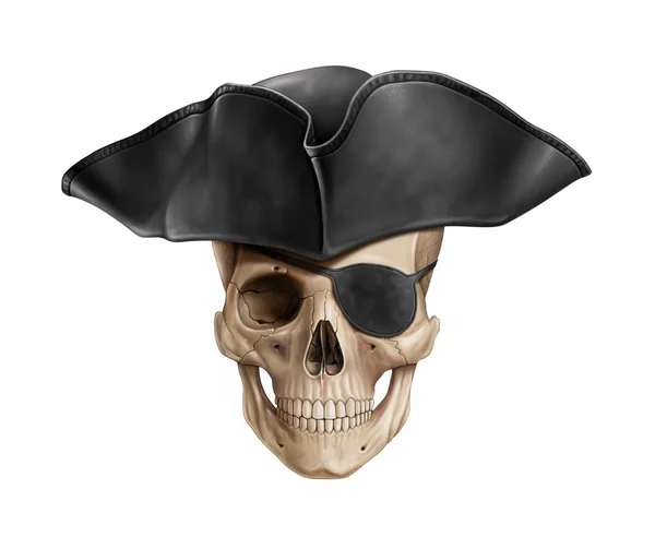 Ilustração Crânio Pirata Pintura Digital — Fotografia de Stock