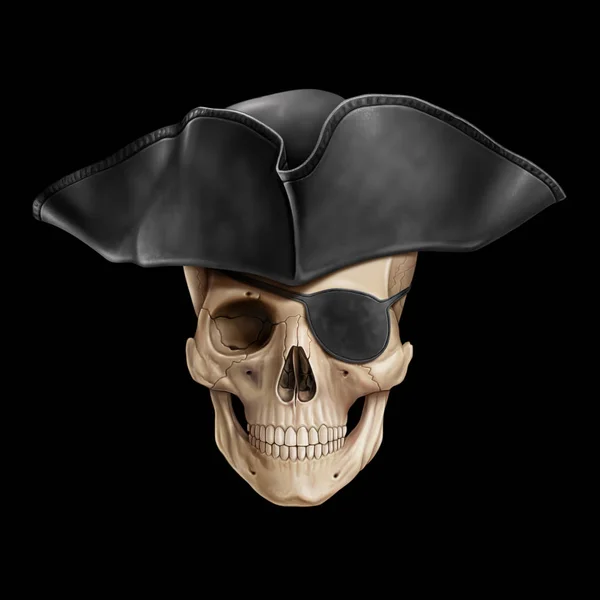 Ilustração Crânio Pirata Pintura Digital — Fotografia de Stock