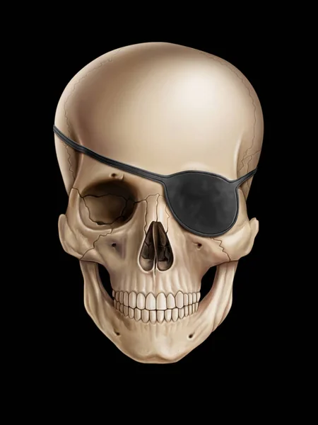 Ilustración Cráneo Pirata Pintura Digital — Foto de Stock