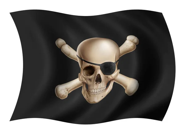 Bandera Pirata Ilustración Pintura Digital — Foto de Stock