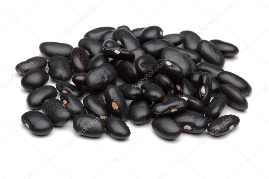 Black beans  isolated on white background