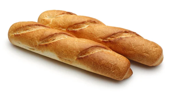 Pão Francês Baguete Isolado Sobre Fundo Branco Estúdio — Fotografia de Stock