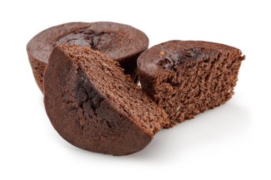 Beyaz arka plan üzerinde izole kakao kek