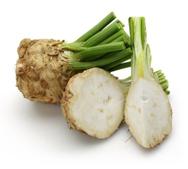 Taze kereviz sapı ve beyaz arka plan üzerinde izole kereviz. Stüdyo vurdu.