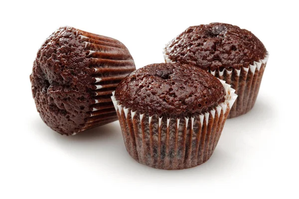 Cioccolato Cupcake Isolato Sfondo Bianco — Foto Stock