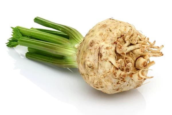 Fresh Celery Stalks Celeriac Isolated White Background Studio Shot — Stock Photo, Image