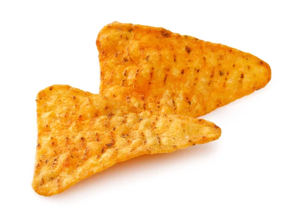 Skupina Taco Chipsy Izolovaných Bílém Pozadí — Stock fotografie