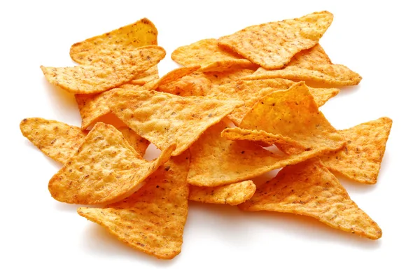 Grupo Taco Chips Isolado Sobre Fundo Branco — Fotografia de Stock