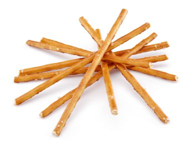 Çubuk kraker, simit, beyaz arka plan üzerinde izole