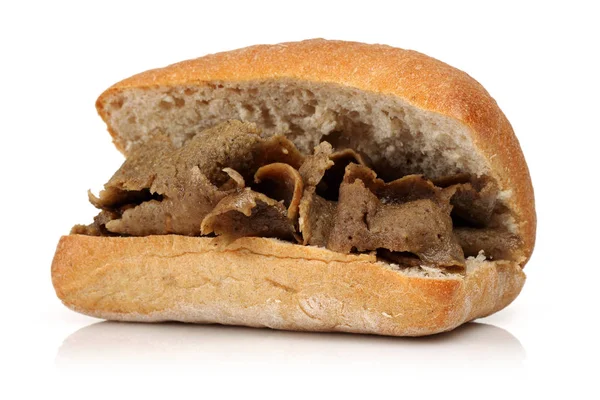 Döner Kebab Chléb Izolované Bílém Pozadí — Stock fotografie