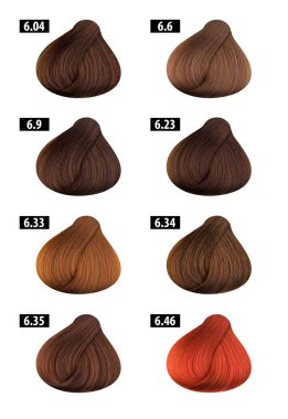 Haircolor ve saç boyası, renkler grafik, renk sayı 5