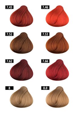 Haircolor ve saç boyası, renkler grafik, renk sayıları 8