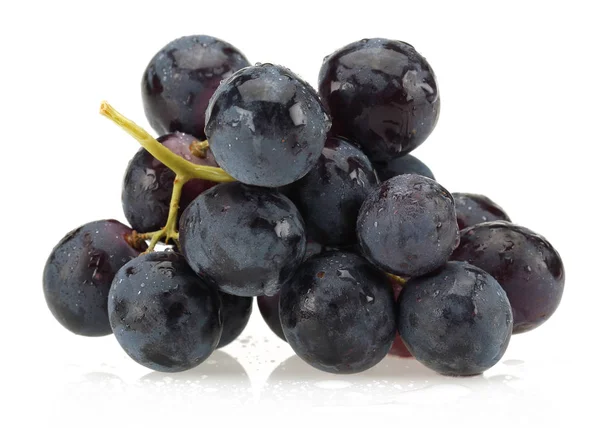 Bunch Black Grapes Isolated White Background — Stock Photo, Image