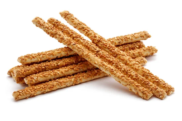 Sesame Stick Crackers Isolated White Background — Stock Photo, Image