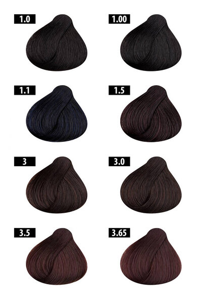 Цвет волос и краска для волос, цветовая гамма, цветовые номера 1

