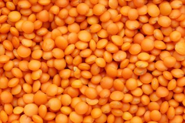 Arka plan kırmızı mercimek. Çekim, makro tam kare