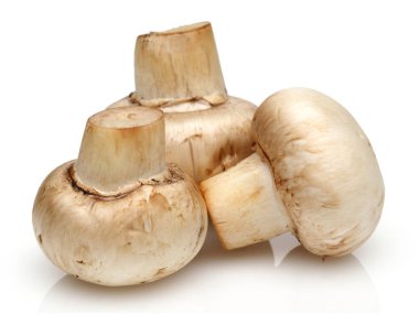 Üç mantar beyaz zemin üzerine izole