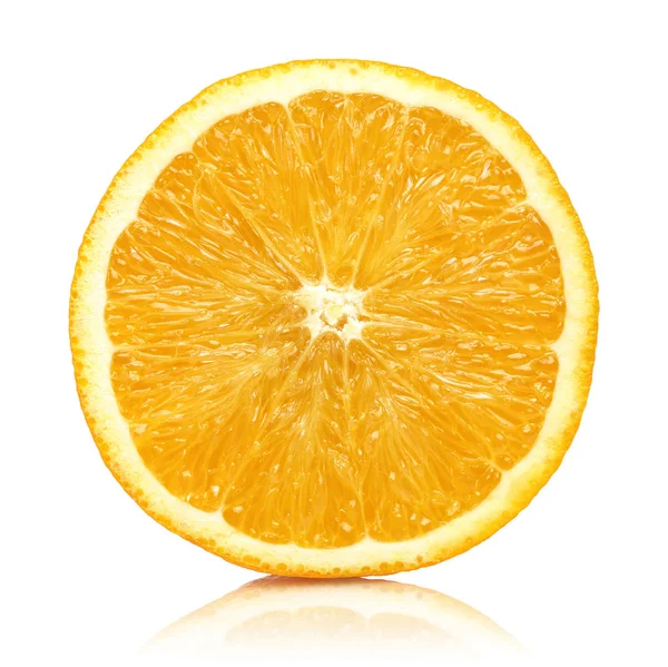 Fresh Half Orange Geïsoleerd Witte Achtergrond — Stockfoto