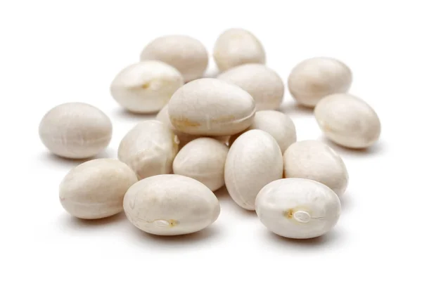 Heap White Dry Beans Isolated White Background — Stock Photo, Image