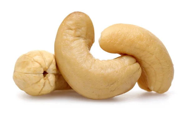 Cashew Nuts Isolated White Background Macro Shot — Φωτογραφία Αρχείου