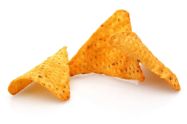 Haufen Taco Chips Isoliert Auf Weißem Hintergrund — Stockfoto